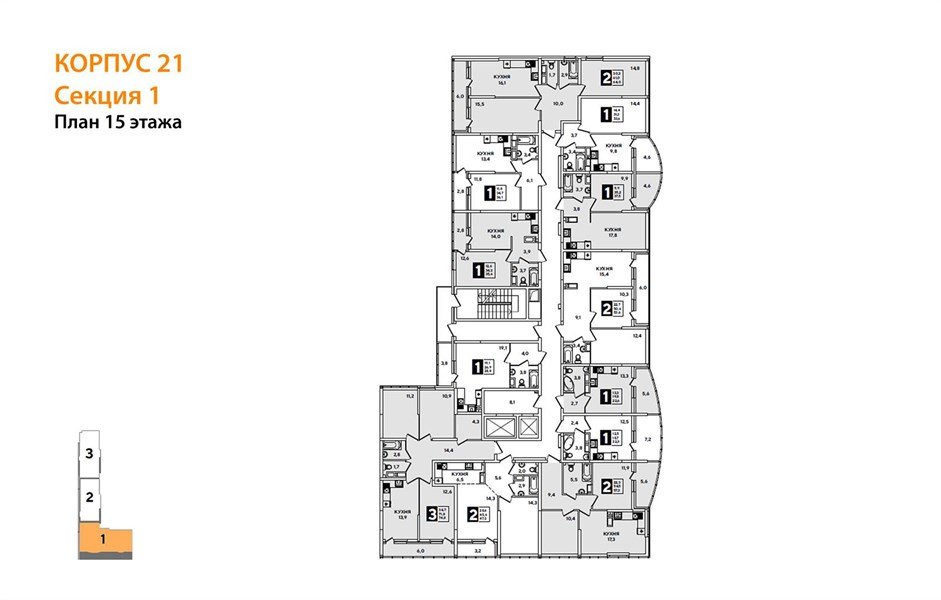 Фото №6: 3-комнатная квартира 77 м² - Краснодар, жилой комплекс Самолёт-4, мкр. Прикубанский внутригородской округ