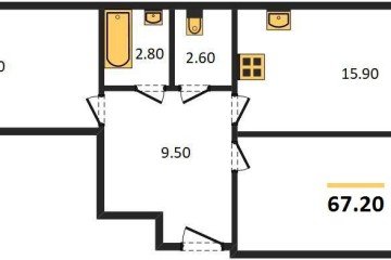 Фото №1: 2-комнатная квартира 67 м² - Краснодар, мкр. жилой комплекс Самолёт-4, ул. Ивана Беличенко, 95к1