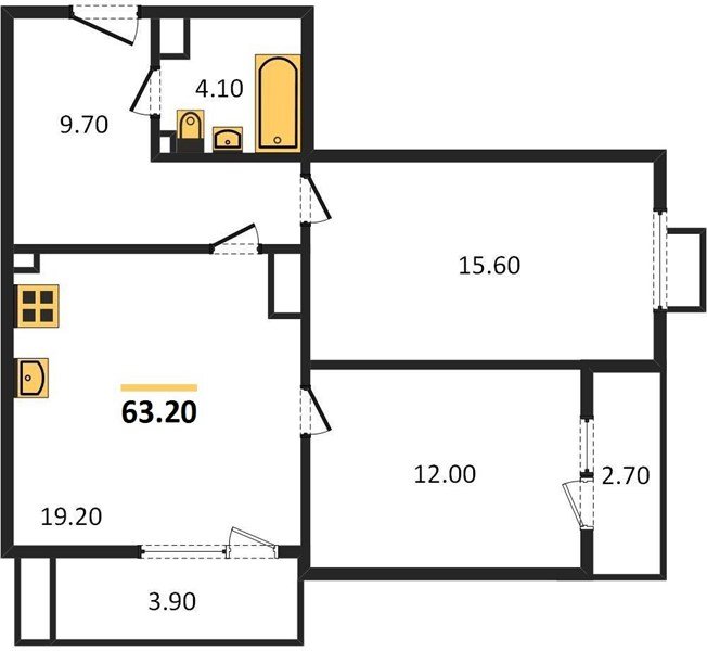 Фото №1: 2-комнатная квартира 63 м² - Краснодар, Прикубанский внутригородской округ, мкр. жилой комплекс Южане, ул. Даниила Смоляна, 71к2