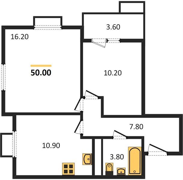 Фото №1: 2-комнатная квартира 50 м² - Краснодар, Прикубанский внутригородской округ, мкр. жилой комплекс Южане, ул. Даниила Смоляна, 71к2