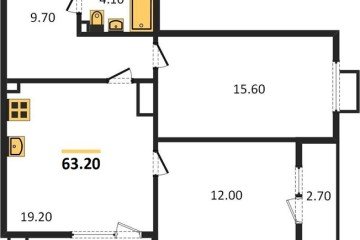 Фото №1: 2-комнатная квартира 63 м² - Краснодар, мкр. жилой комплекс Южане, ул. Даниила Смоляна, 71к2