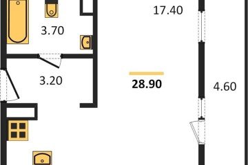 Фото №1: Студия 28 м² - Краснодар, мкр. жилой комплекс Самолёт-3, 