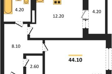 Фото №1: 1-комнатная квартира 44 м² - Краснодар, мкр. жилой комплекс Нeo-квартал Красная Площадь, ул. им. Мурата Ахеджака, 12