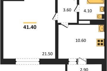 Фото №1: 1-комнатная квартира 41 м² - Краснодар, мкр. жилой комплекс Нeo-квартал Красная Площадь, ул. им. Мурата Ахеджака, 12