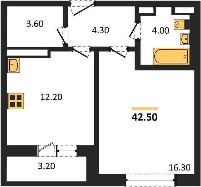 Фото №1: 1-комнатная квартира 42 м² - Краснодар, Прикубанский внутригородской округ, мкр. жилой комплекс Нeo-квартал Красная Площадь, ул. им. Мурата Ахеджака, 12