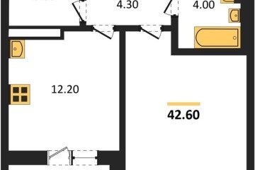 Фото №1: 1-комнатная квартира 42 м² - Краснодар, мкр. жилой комплекс Нeo-квартал Красная Площадь, ул. им. Мурата Ахеджака, 12