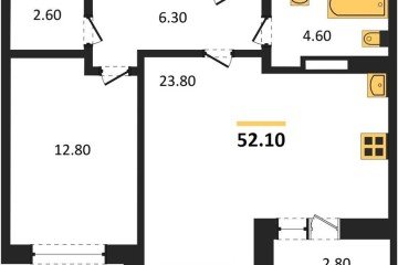 Фото №1: 1-комнатная квартира 52 м² - Краснодар, мкр. жилой комплекс Нeo-квартал Красная Площадь, ул. им. Мурата Ахеджака, 12