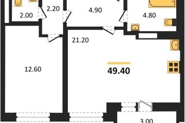 Фото №1: 1-комнатная квартира 49 м² - Краснодар, мкр. жилой комплекс Нeo-квартал Красная Площадь, ул. им. Мурата Ахеджака, 12
