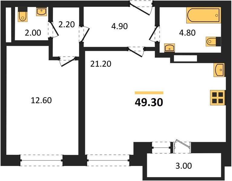 Фото №1: 1-комнатная квартира 49 м² - Краснодар, Прикубанский внутригородской округ, мкр. жилой комплекс Нeo-квартал Красная Площадь, ул. им. Мурата Ахеджака, 12