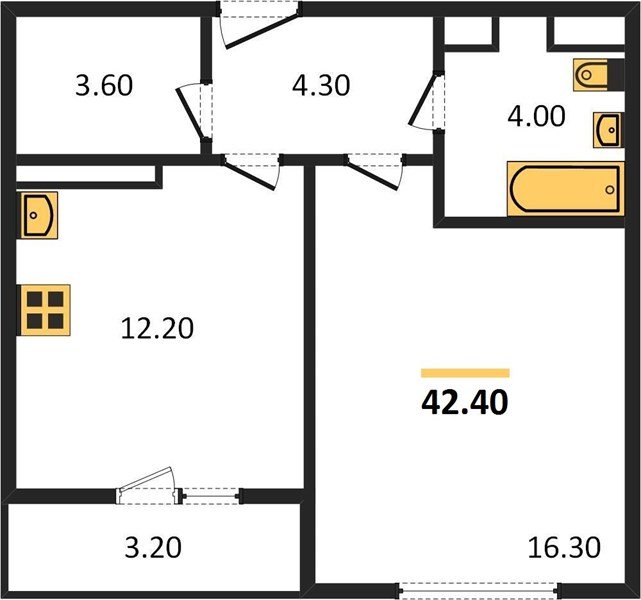 Фото №1: 1-комнатная квартира 42 м² - Краснодар, жилой комплекс Нeo-квартал Красная Площадь, ул. им. Мурата Ахеджака, 12к1
