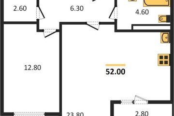 Фото №1: 1-комнатная квартира 52 м² - Краснодар, мкр. Прикубанский внутригородской округ, ул. им. Мурата Ахеджака, 12к1