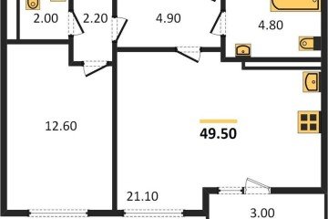 Фото №1: 1-комнатная квартира 49 м² - Краснодар, мкр. Прикубанский внутригородской округ, ул. им. Мурата Ахеджака, 12к1