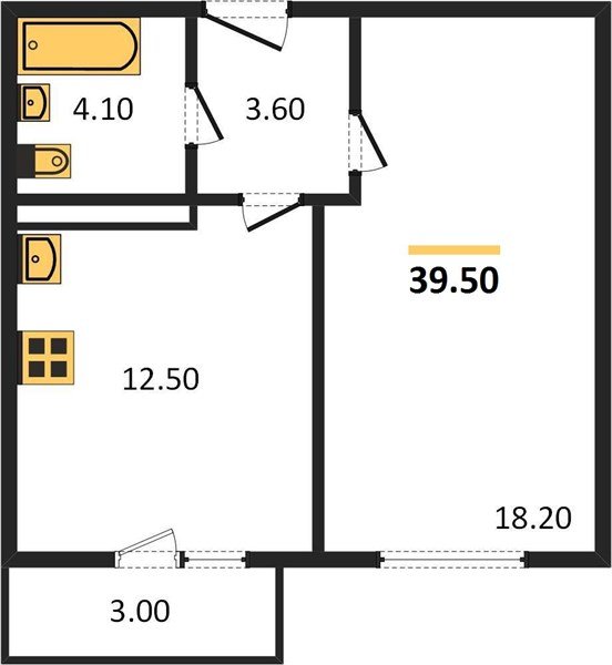 Фото №1: 1-комнатная квартира 39 м² - Краснодар, жилой комплекс Нeo-квартал Красная Площадь, мкр. Прикубанский внутригородской округ, ул. им. Мурата Ахеджака, 12к1