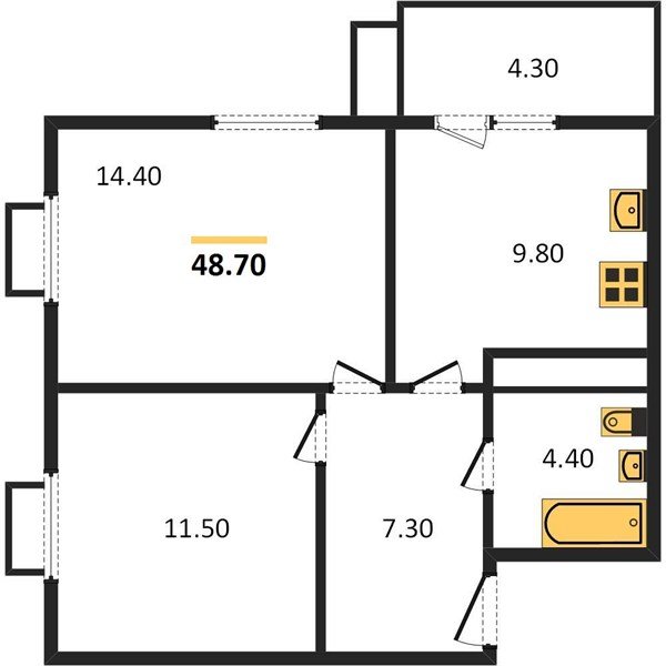 Фото №1: 2-комнатная квартира 49 м² - Краснодар, жилой комплекс Южане, мкр. Прикубанский внутригородской округ, ул. Даниила Смоляна, 71к3