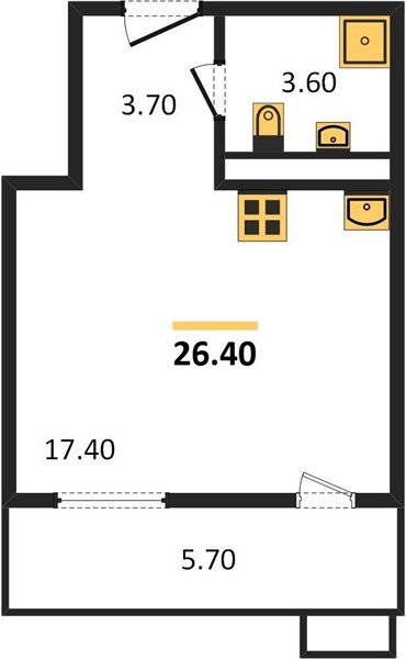 Фото №1: Студия 26 м² - Краснодар, жилой комплекс Южане, мкр. Прикубанский внутригородской округ, ул. Даниила Смоляна, 71к3