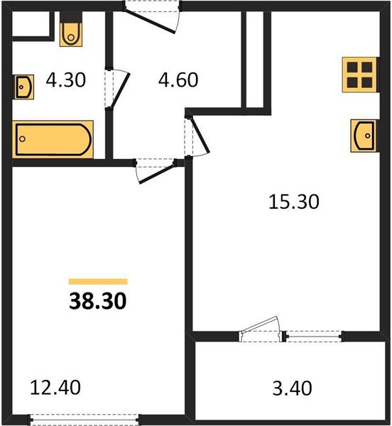Фото №1: 1-комнатная квартира 38 м² - Краснодар, Центральный внутригородской округ, Табачная Фабрика, мкр. жилой комплекс Все Свои, ул. Колхозная, 5/2