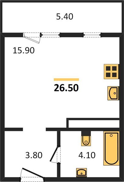 Фото №1: Студия 26 м² - Краснодар, Центральный внутригородской округ, Табачная Фабрика, мкр. жилой комплекс Все Свои, ул. Колхозная, 5/2