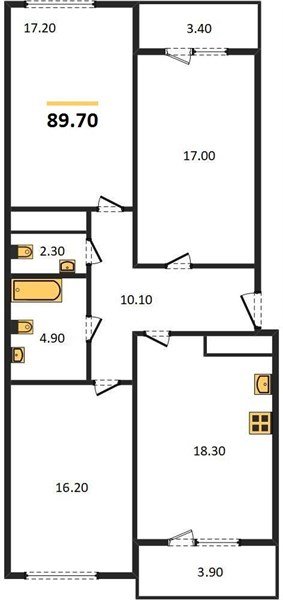 Фото №1: 3-комнатная квартира 88 м² - Краснодар, Центральный внутригородской округ, Табачная Фабрика, мкр. жилой комплекс Все Свои, ул. Колхозная, 5/2