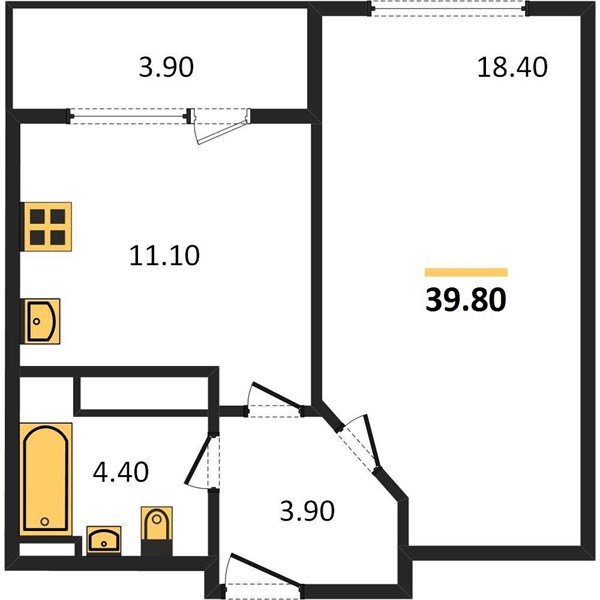 Фото №1: 1-комнатная квартира 38 м² - Краснодар, Центральный внутригородской округ, Табачная Фабрика, мкр. жилой комплекс Все Свои, ул. Колхозная, 5/2