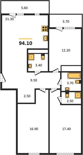 Фото №1: 3-комнатная квартира 93 м² - Краснодар, Центральный внутригородской округ, Табачная Фабрика, мкр. жилой комплекс Все Свои, ул. Колхозная, 5/2