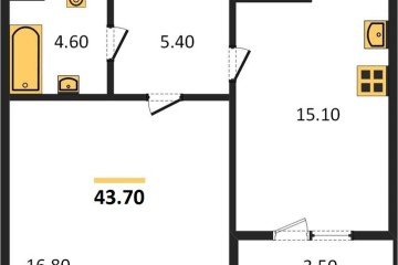 Фото №1: 1-комнатная квартира 44 м² - Краснодар, мкр. жилой комплекс Все Свои, ул. Колхозная, 5/2