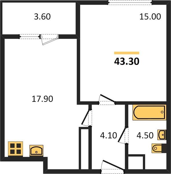 Фото №1: 1-комнатная квартира 42 м² - Краснодар, Центральный внутригородской округ, Табачная Фабрика, мкр. жилой комплекс Все Свои, ул. Колхозная, 5/2