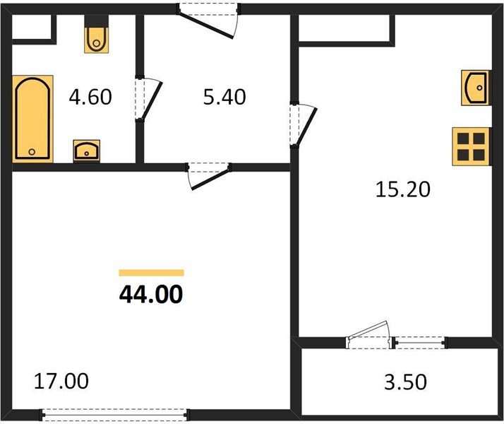 Фото №1: 1-комнатная квартира 43 м² - Краснодар, Центральный внутригородской округ, Табачная Фабрика, мкр. жилой комплекс Все Свои, ул. Колхозная, 5/2