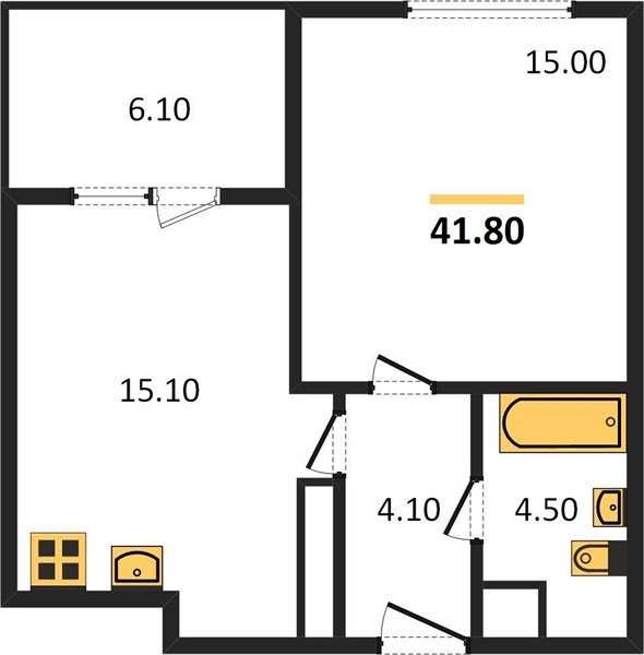 Фото №1: 1-комнатная квартира 41 м² - Краснодар, Центральный внутригородской округ, Табачная Фабрика, мкр. жилой комплекс Все Свои, ул. Колхозная, 5/2