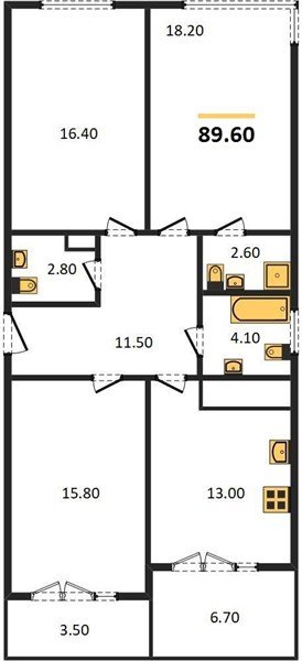 Фото №1: 3-комнатная квартира 89 м² - Краснодар, жилой комплекс Все Свои, ул. Колхозная, 5/2