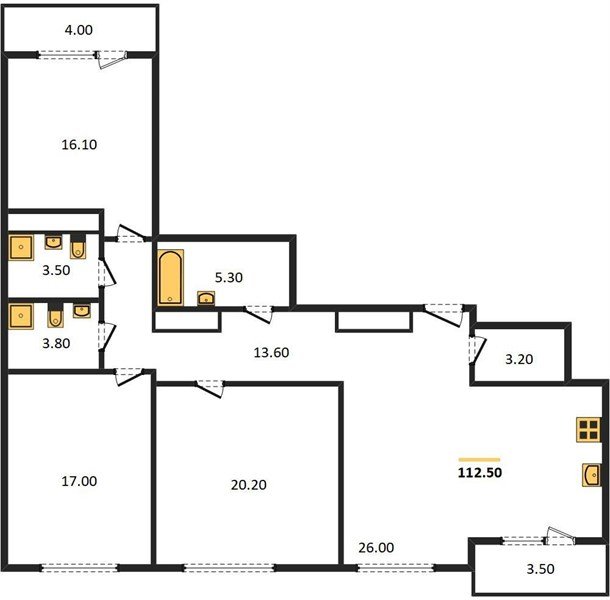 Фото №1: 3-комнатная квартира 111 м² - Краснодар, Центральный внутригородской округ, Табачная Фабрика, мкр. жилой комплекс Все Свои, ул. Колхозная, 5/2