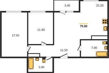 Фото №1: 2-комнатная квартира 78 м² - Краснодар, мкр. жилой комплекс Все Свои, ул. Колхозная, 5/2