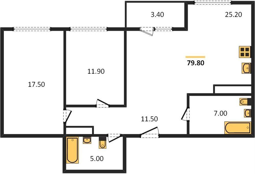 Фото №1: 2-комнатная квартира 78 м² - Краснодар, Центральный внутригородской округ, Табачная Фабрика, мкр. жилой комплекс Все Свои, ул. Колхозная, 5/2
