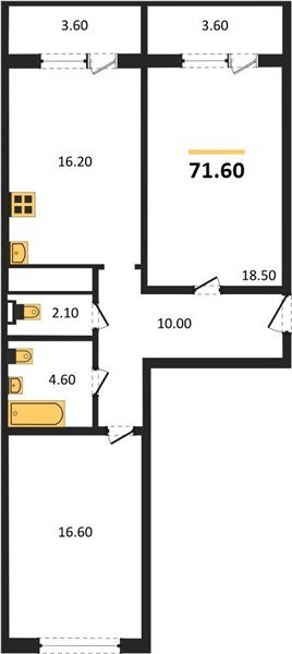 Фото №1: 2-комнатная квартира 71 м² - Краснодар, Центральный внутригородской округ, Табачная Фабрика, мкр. жилой комплекс Все Свои, ул. Колхозная, 5/2к1