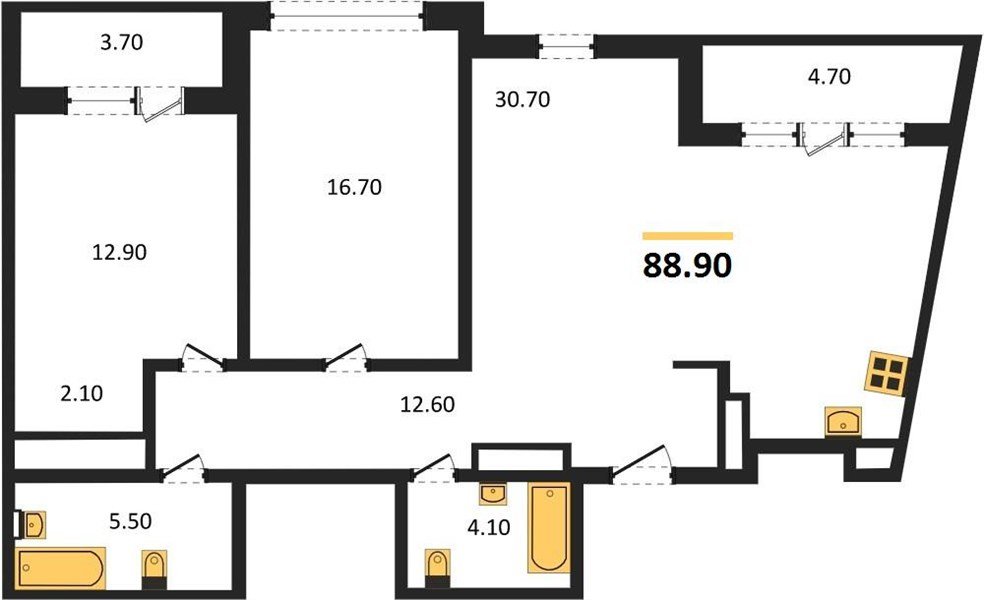 Фото №1: 2-комнатная квартира 87 м² - Краснодар, Центральный внутригородской округ, Табачная Фабрика, мкр. жилой комплекс Все Свои, ул. Колхозная, 5/2к1