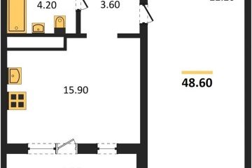 Фото №1: 1-комнатная квартира 47 м² - Краснодар, мкр. жилой комплекс Все Свои, ул. Колхозная, 5/2к1