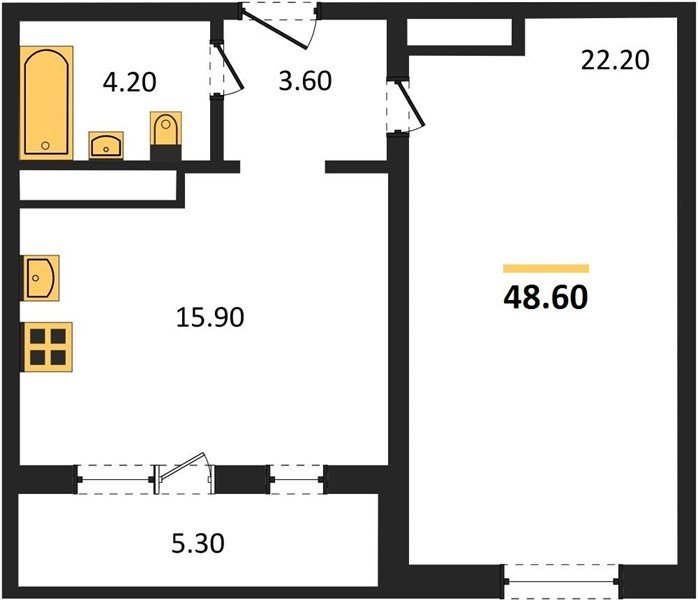 Фото №1: 1-комнатная квартира 47 м² - Краснодар, Центральный внутригородской округ, Табачная Фабрика, мкр. жилой комплекс Все Свои, ул. Колхозная, 5/2к1