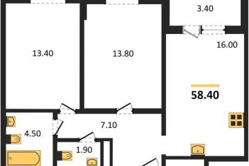 Фото №1: 2-комнатная квартира 58 м² - Краснодар, мкр. жилой комплекс Все Свои, ул. Колхозная, 5/2к1