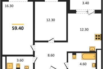 Фото №1: 2-комнатная квартира 59 м² - Краснодар, мкр. жилой комплекс Все Свои, ул. Колхозная, 5/2к1