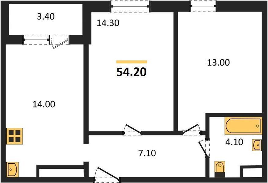 Фото №1: 2-комнатная квартира 53 м² - Краснодар, Центральный внутригородской округ, Табачная Фабрика, мкр. жилой комплекс Все Свои, ул. Колхозная, 5/2к1
