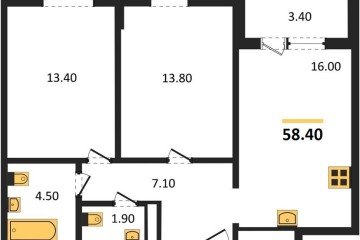 Фото №1: 2-комнатная квартира 58 м² - Краснодар, мкр. жилой комплекс Все Свои, ул. Колхозная, 5/2к1
