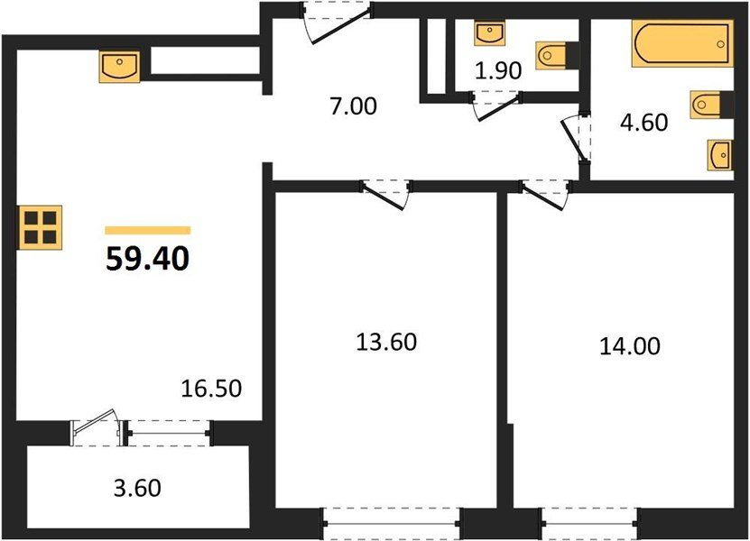 Фото №1: 2-комнатная квартира 58 м² - Краснодар, Центральный внутригородской округ, Табачная Фабрика, мкр. жилой комплекс Все Свои, ул. Колхозная, 5/2к1