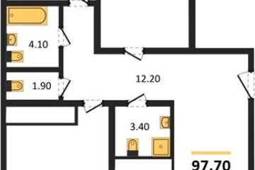 Фото №1: 3-комнатная квартира 97 м² - Краснодар, мкр. жилой комплекс Все Свои, ул. Колхозная, 5/2к1