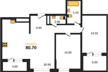 Фото №1: 2-комнатная квартира 78 м² - Краснодар, мкр. жилой комплекс Все Свои, ул. Колхозная, 5/2к1