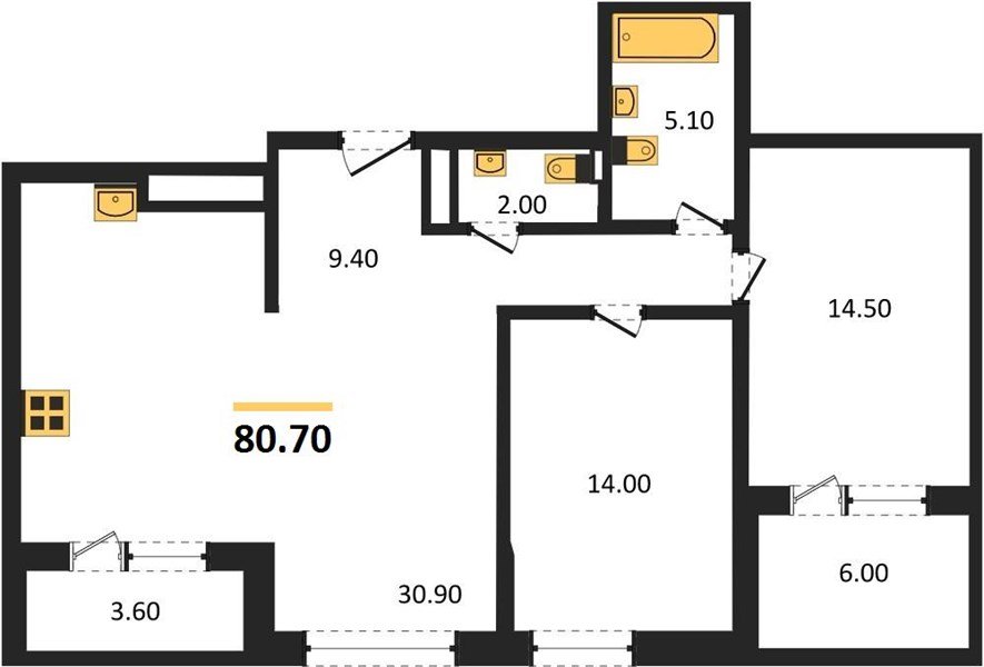 Фото №1: 2-комнатная квартира 78 м² - Краснодар, Центральный внутригородской округ, Табачная Фабрика, мкр. жилой комплекс Все Свои, ул. Колхозная, 5/2к1