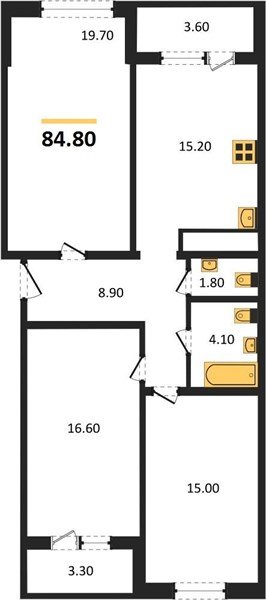 Фото №1: 3-комнатная квартира 84 м² - Краснодар, Центральный внутригородской округ, Табачная Фабрика, мкр. жилой комплекс Все Свои, ул. Колхозная, 5/2к1