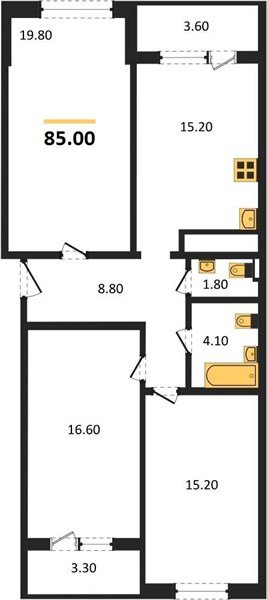 Фото №1: 3-комнатная квартира 84 м² - Краснодар, Центральный внутригородской округ, Табачная Фабрика, мкр. жилой комплекс Все Свои, ул. Колхозная, 5/2к1