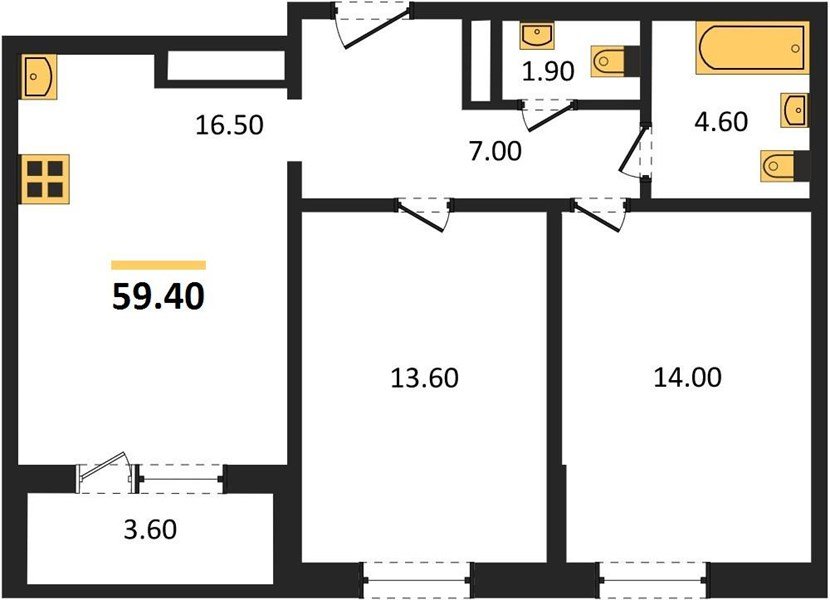 Фото №1: 2-комнатная квартира 59 м² - Краснодар, Центральный внутригородской округ, Табачная Фабрика, мкр. жилой комплекс Все Свои, ул. Колхозная, 5/2к1