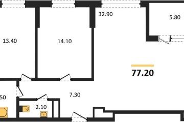 Фото №1: 2-комнатная квартира 77 м² - Краснодар, мкр. жилой комплекс Все Свои, ул. Колхозная, 5/2к1