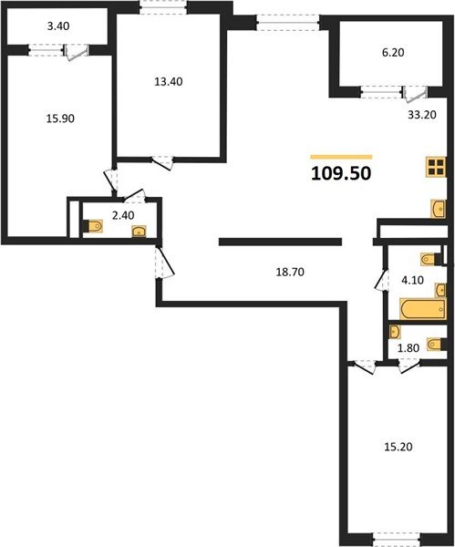 Фото №1: 3-комнатная квартира 107 м² - Краснодар, Центральный внутригородской округ, Табачная Фабрика, мкр. жилой комплекс Все Свои, ул. Колхозная, 5/2к1