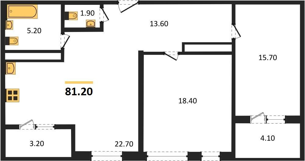 Фото №1: 2-комнатная квартира 80 м² - Краснодар, Центральный внутригородской округ, Табачная Фабрика, мкр. жилой комплекс Все Свои, ул. Колхозная, 5/2к1